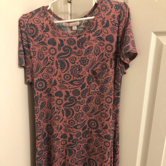 Light Coral and blue Carly Dress - Picture 1 of 3